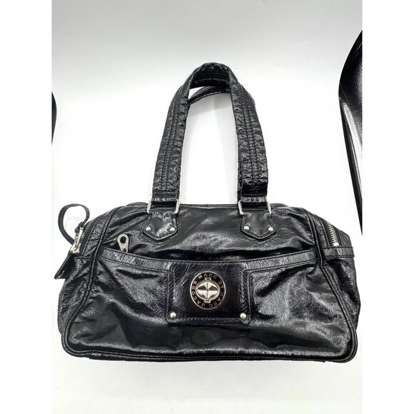 Vintage Y2K Marc Jacobs Puffy Black Patent Leather Handbag - Picture 1 of 9